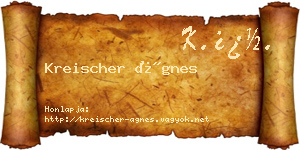 Kreischer Ágnes névjegykártya