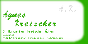 agnes kreischer business card
